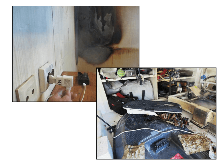 Lithium-ion batteries fires on board